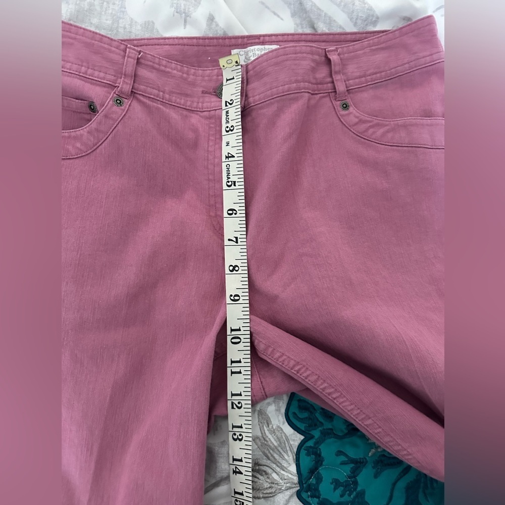 Christopher & Banks Straight Leg Pants Women’s 10 Pink Mid Rise Casual Stretch - Picture 6 of 10